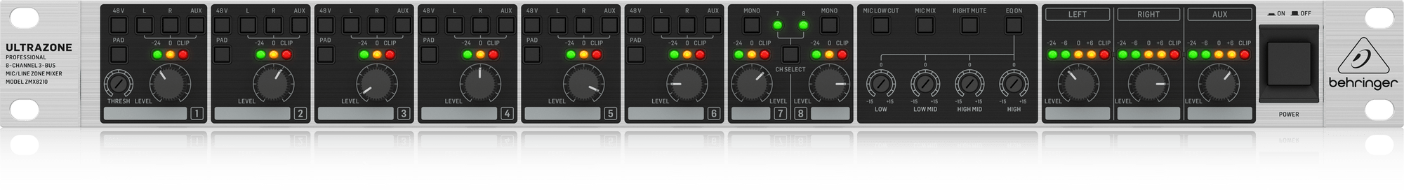 Behringer Ultrazone ZMX8210 V2 Rackmount Zone Mixer (ZMX-8210 / ZMX8210V2) | BEHRINGER , Zoso Music