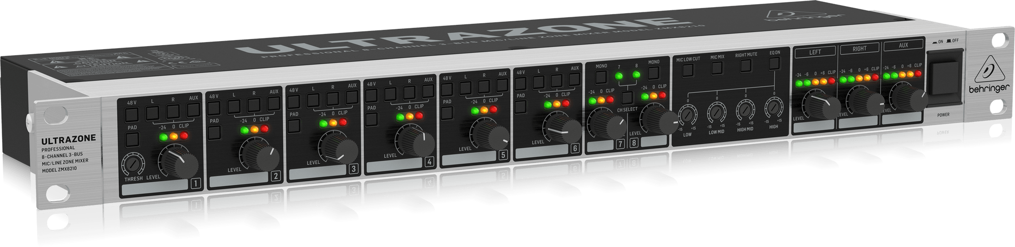 Behringer Ultrazone ZMX8210 V2 Rackmount Zone Mixer (ZMX-8210 / ZMX8210V2) | BEHRINGER , Zoso Music