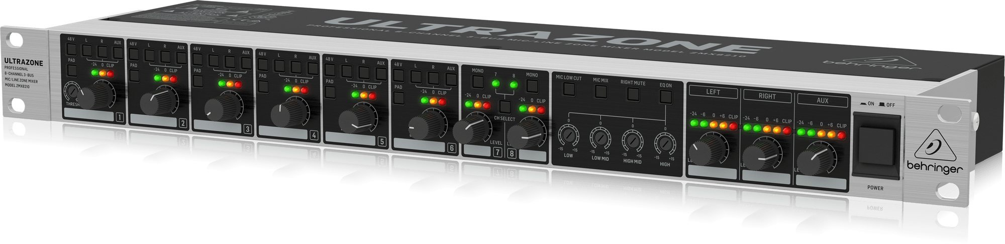 Behringer Ultrazone ZMX8210 V2 Rackmount Zone Mixer (ZMX-8210 / ZMX8210V2) | BEHRINGER , Zoso Music