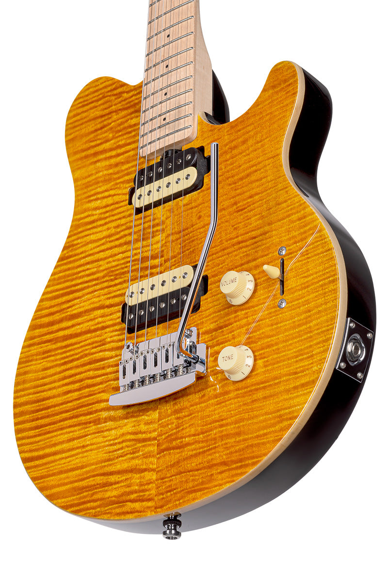 STERLING AX3FM AXIS IN FLAME ELECTRIC GUITAR TRANS GOLD COLOR ( AX3 FM/ TRANSPARENT GOLD/ TGD), STERLING, ELECTRIC GUITAR, sterling-electric-guitar-ax3fm-tgo, ZOSO MUSIC SDN BHD