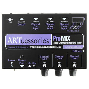 ART ProMIX 3-channel Microphone Mixer |  ART PRO AUDIO |  MIXER-ANALOG |  Zoso Music