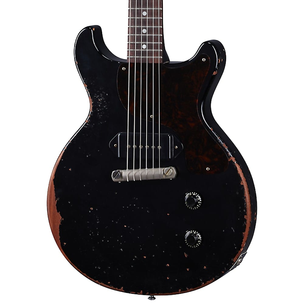 Gibson 1960 Les Paul Junior Double Cut Reissue Ultra Heavy Aged Electric Guitar,  Ebony