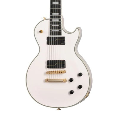 Epiphone EILPCMKH7BWGH3 7-string Matt Heafy Les Paul Custom Origins Electric Guitar - Bone White