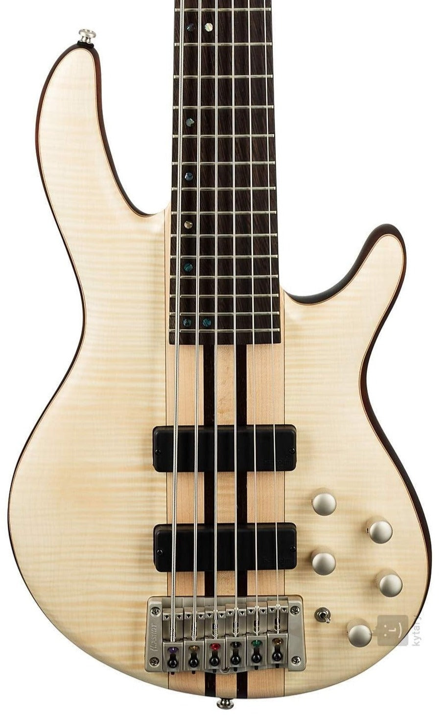 Cort A-6 Plus FMMH 6-String Electric Bass With Bag, Open Pore Natural | CORT , Zoso Music