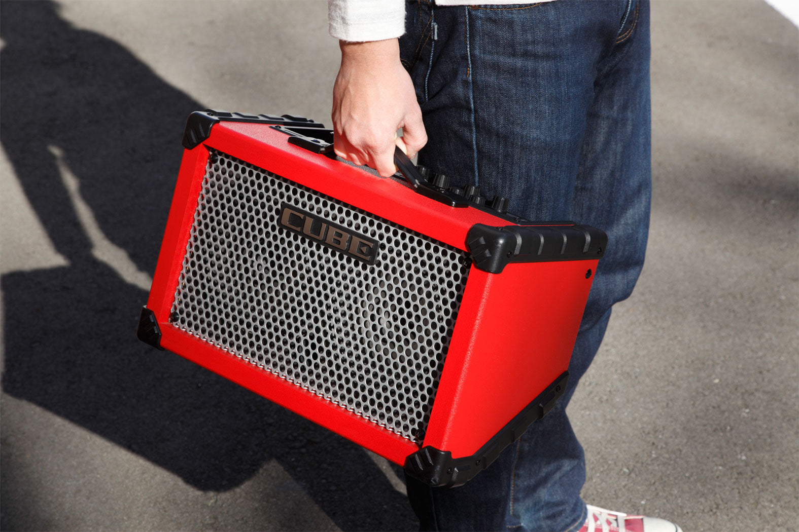 Roland CUBE Street 5-watt 2x6.5 Battery Powered Combo Amplifier - Red (CUBE-STA), ROLAND, GUITAR AMPLIFIER, roland-guitar-amplifier-cube-st-ra, ZOSO MUSIC SDN BHD