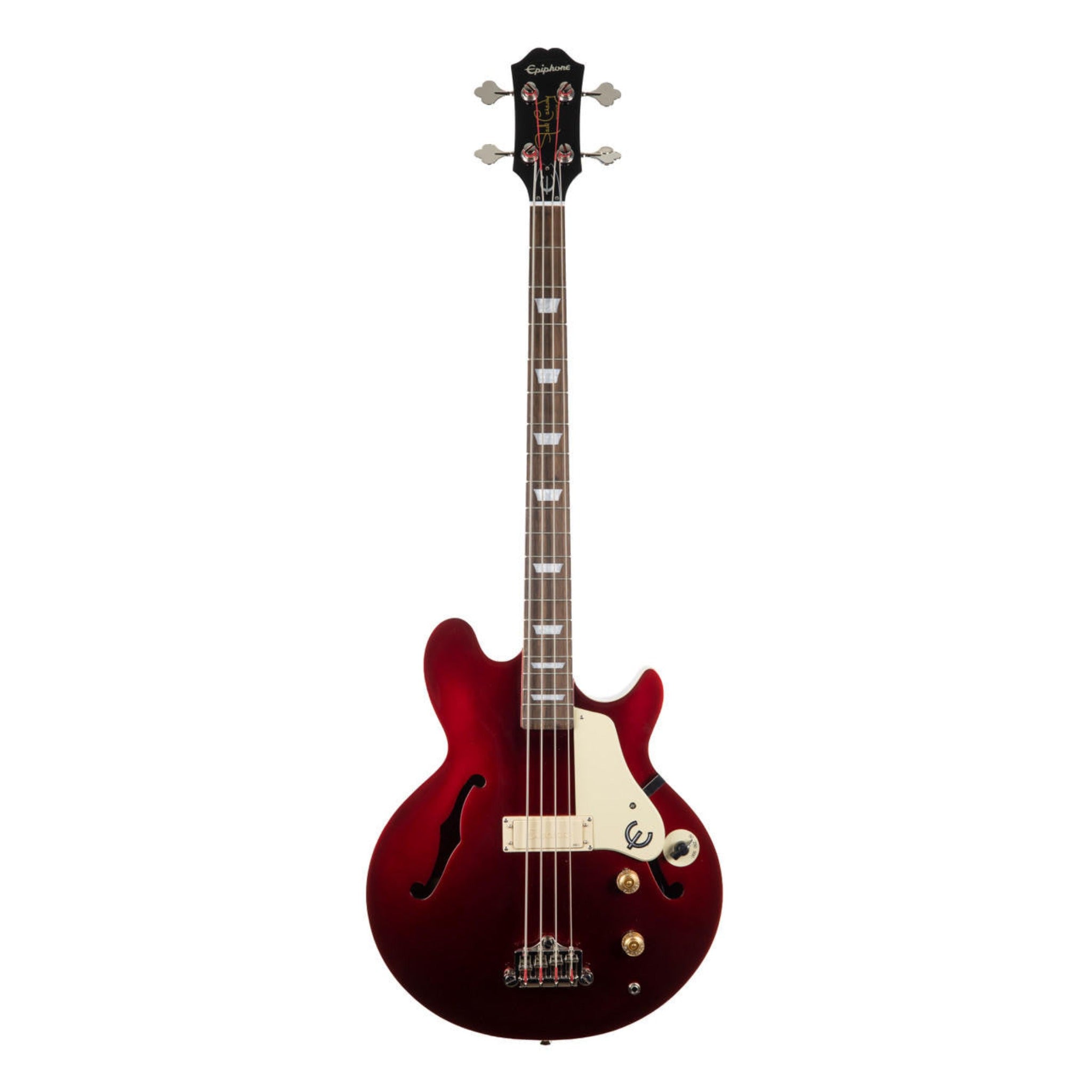Epiphone EBJCSBUNH1 Jack Casady Semi Hollowbody Electric Bass - Sparkling Burgundy ( FREE Gator GBE-BASS Gig Bag )