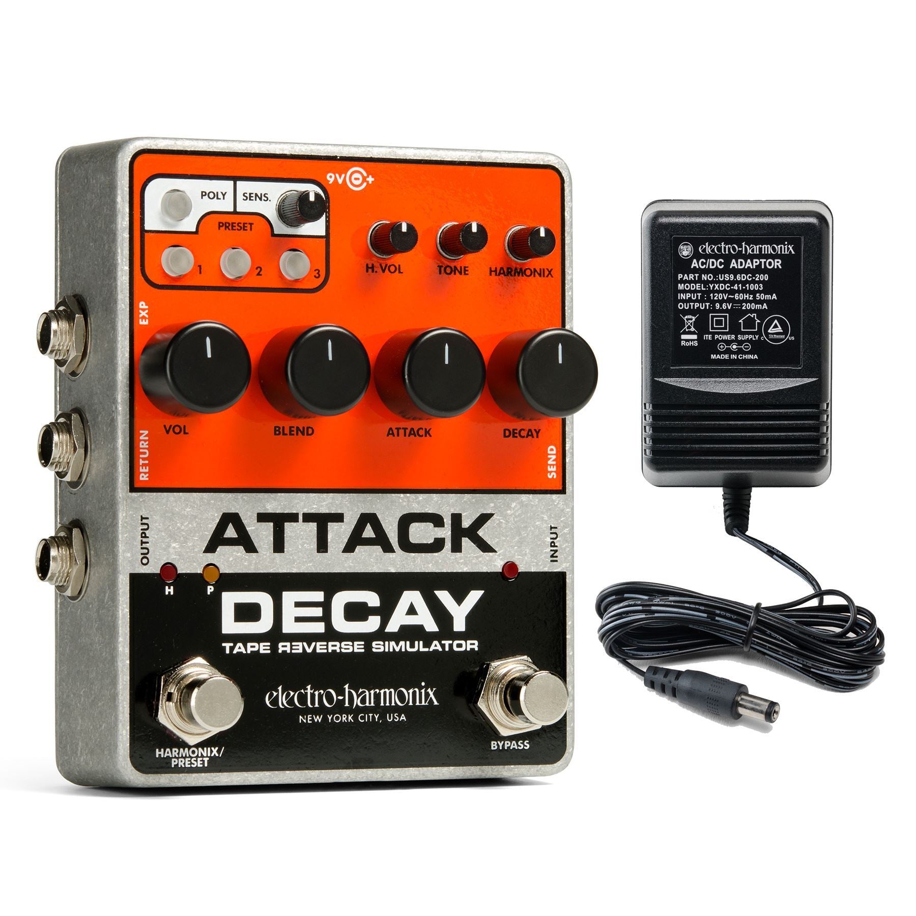 Electro-Harmonix Attack Decay Tape Reverse Simulator Guitar Effects Pedal | ELECTRO-HARMONIX , Zoso Music