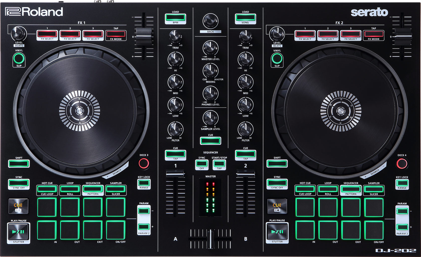 Roland DJ-202 2-channel Serato DJ Controller (DJ202), ROLAND, DJ GEAR, roland-dj-gear-dj-202, ZOSO MUSIC SDN BHD