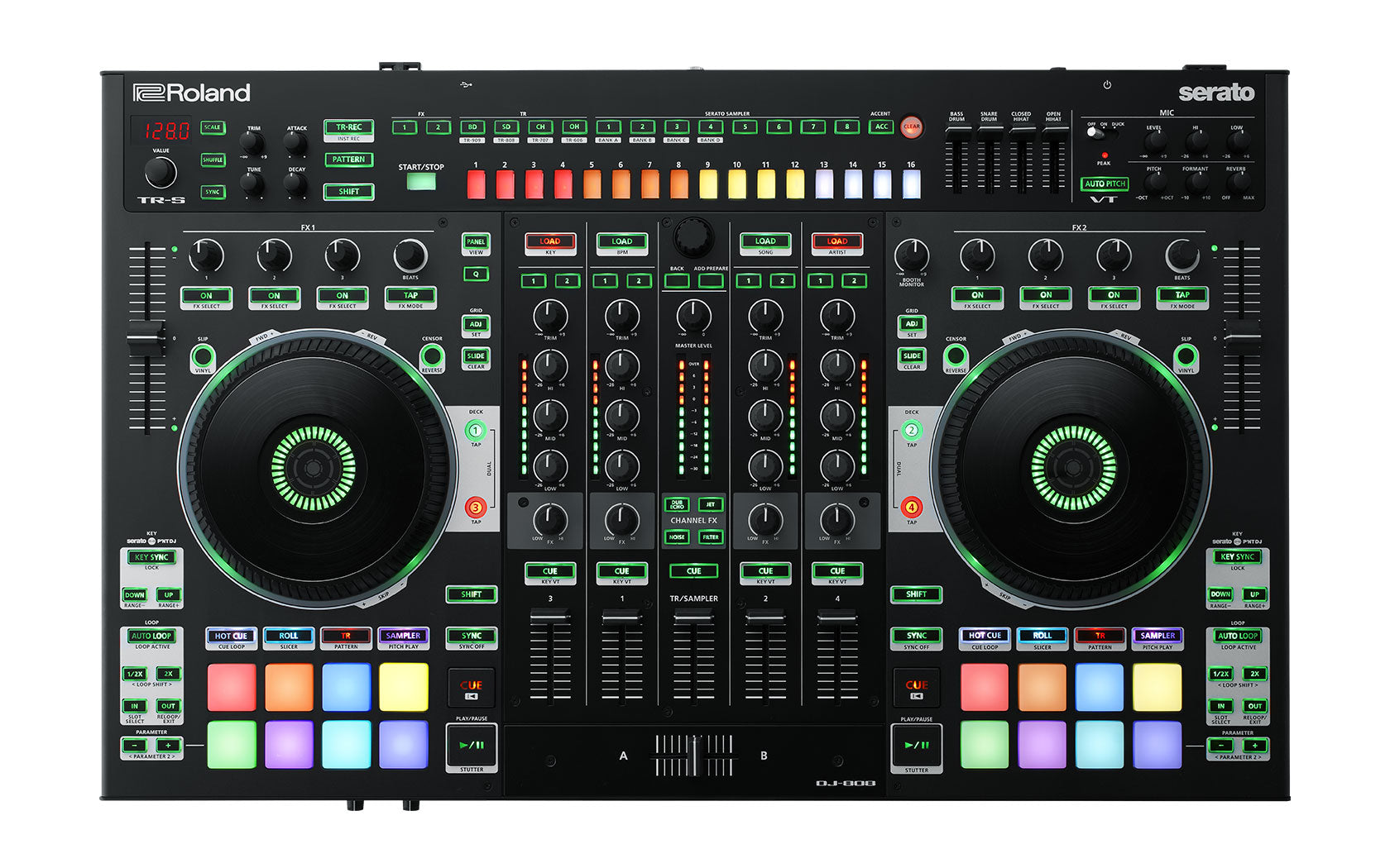 Roland DJ-808 4-deck Serato DJ Controller (DJ808), ROLAND, DJ GEAR, roland-dj-gear-dj-808, ZOSO MUSIC SDN BHD