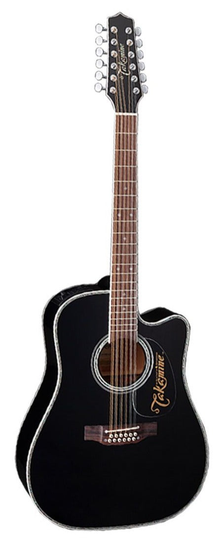 TAKAMINE EF381DX DELUXE PRO SERIES 12-STRING DREADNOUGHT CUTAWAY ACOUSTIC-ELECTRIC GUITAR, CT4BII PREAMP & HARD CASE (MADE IN JAPAN)