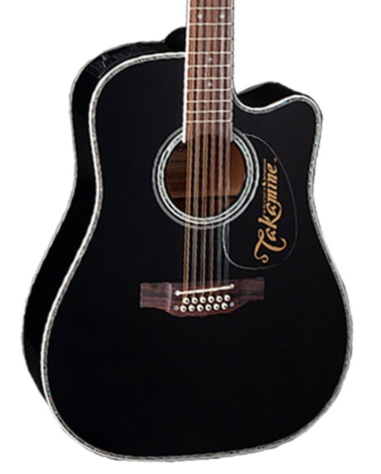 TAKAMINE EF381DX DELUXE PRO SERIES 12-STRING DREADNOUGHT CUTAWAY ACOUSTIC-ELECTRIC GUITAR, CT4BII PREAMP & HARD CASE (MADE IN JAPAN)
