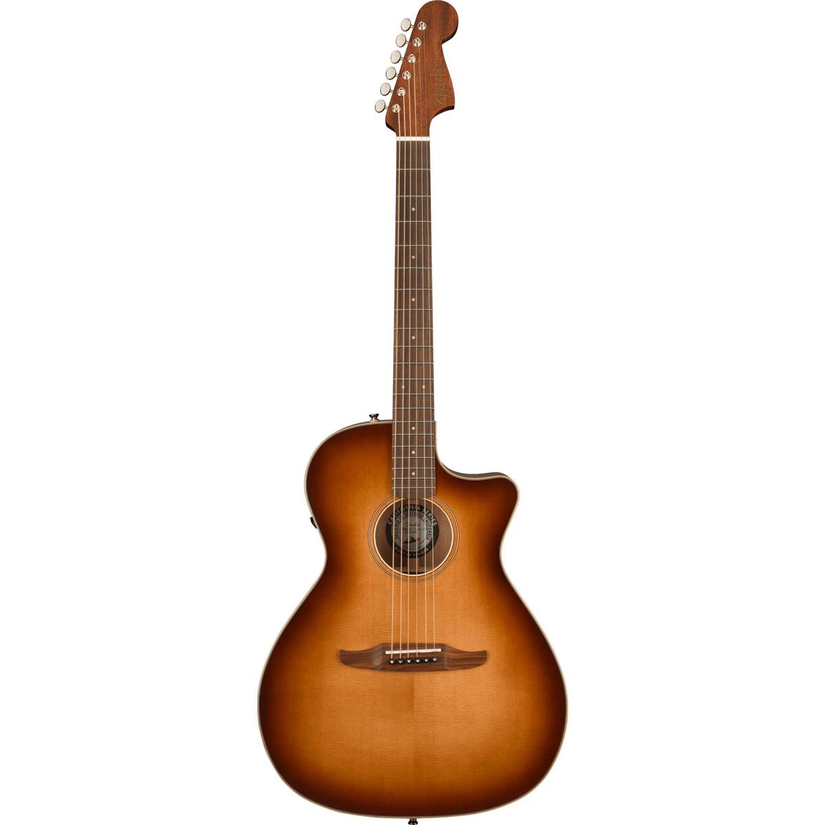 Fender California Newporter Classic Acoustic Guitar w/Bag, PF FB, Aged Cherry Burst