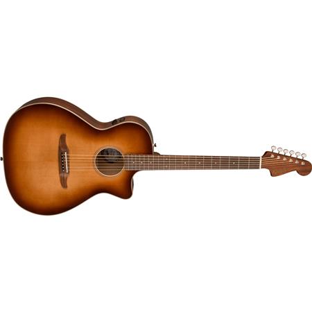 Fender California Newporter Classic Acoustic Guitar w/Bag, PF FB, Aged Cherry Burst