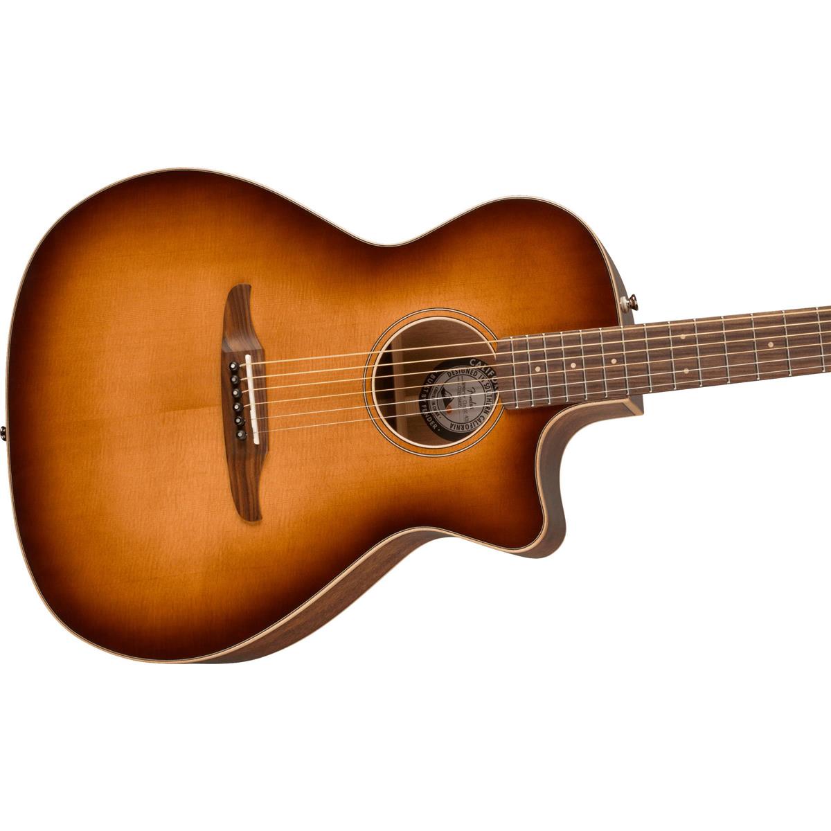 Fender California Newporter Classic Acoustic Guitar w/Bag, PF FB, Aged Cherry Burst