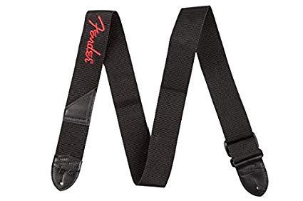 Fender 2 Inch Black Poly Guitar Strap w/Red Logo, FENDER, STRAP, fender-straps-f03-099-0662-015, ZOSO MUSIC SDN BHD