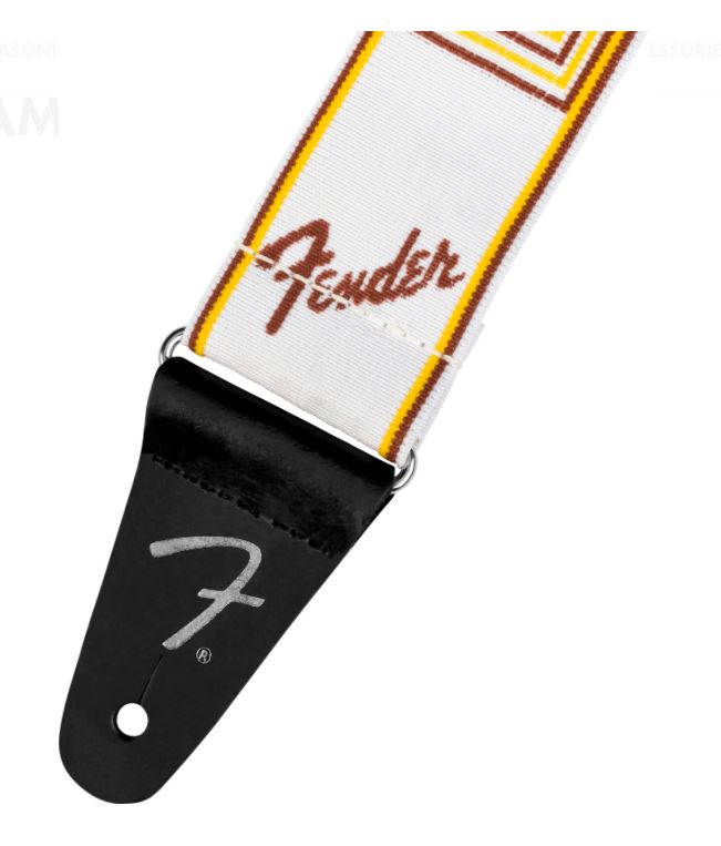 Fender WeighLess Monogram Guitar Strap, White |  FENDER |  STRAP |  Zoso Music