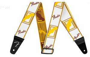 Fender WeighLess Monogram Guitar Strap, White |  FENDER |  STRAP |  Zoso Music