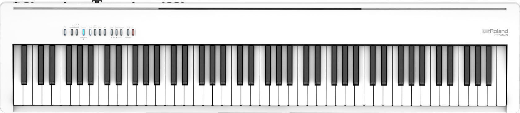 ROLAND FP-30X DIGITAL PIANO WITH BLUETOOTH WHITE COLOR FREE DAMPER PEDAL & RH5 HEADPHONE & NOTE STAND  (NO WOOD STAND VERSION/ FP30X/ FP 30X), ROLAND, DIGITAL PIANO, roland-digital-piano-fp30xwh, ZOSO MUSIC SDN BHD