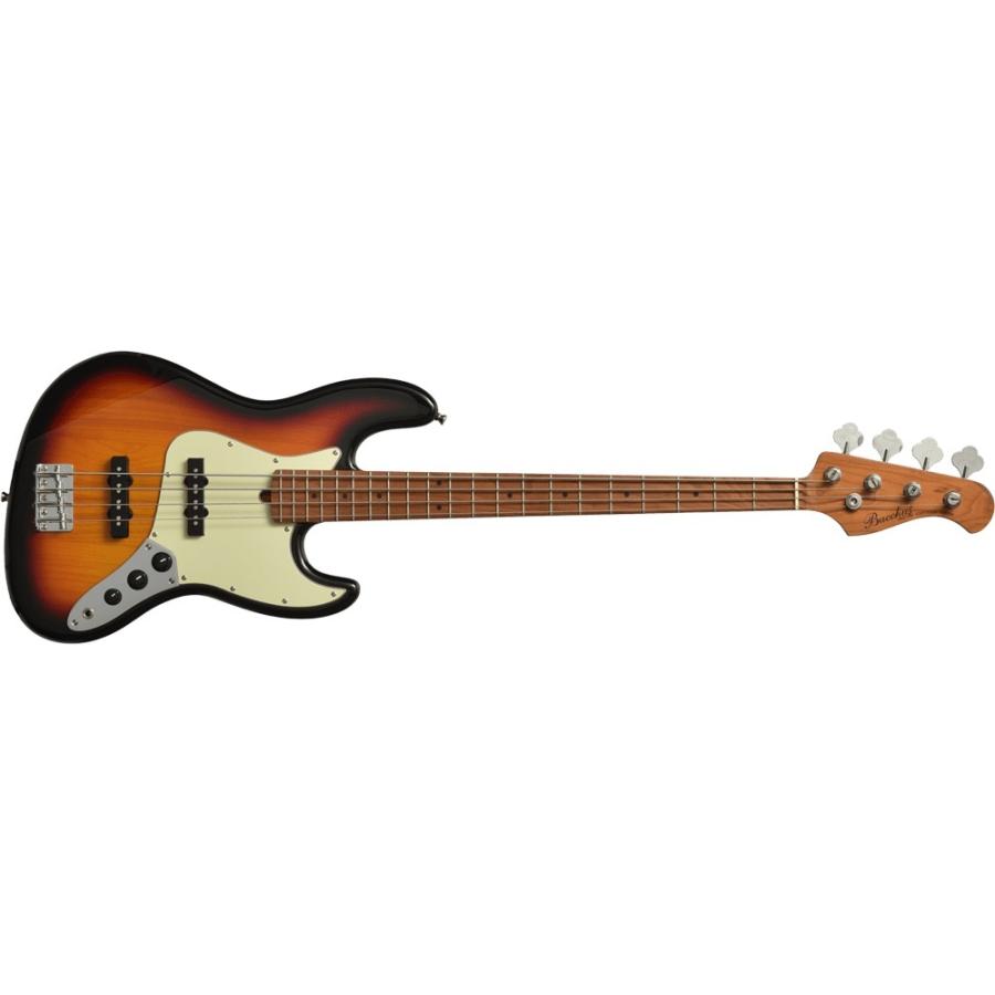 Bacchus Bjb-1-rsm/m-3ts Universe Series Roasted Maple Electric Bass, 3 Tone Sunburst With Bag |  BACCHUS |  BASS GUITAR |  Zoso Music