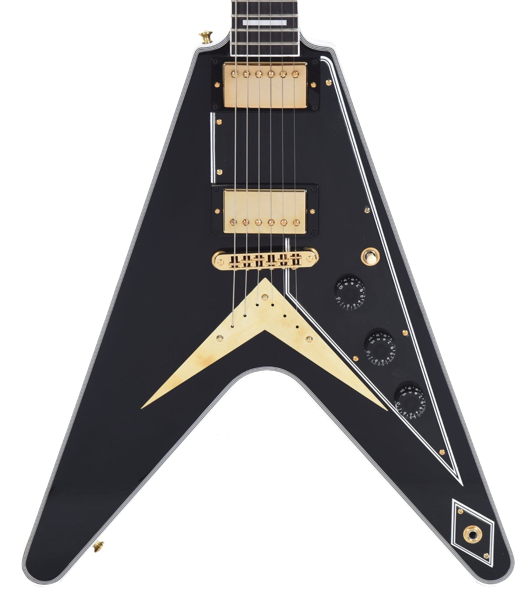 Gibson Flying V Custom w/ Ebony Fingerboard Gloss Electric Guitar, Ebony (GIB-CSFVCEBGH1E) |  GIBSON |  ELECTRIC GUITAR |  Zoso Music