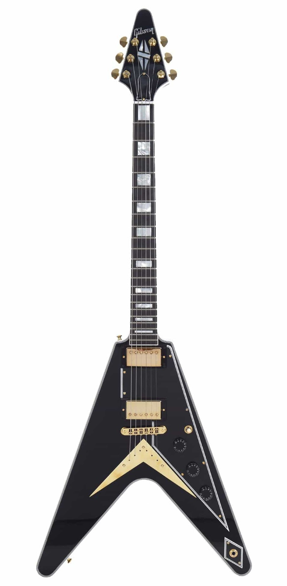 Gibson Flying V Custom w/ Ebony Fingerboard Gloss Electric Guitar, Ebony (GIB-CSFVCEBGH1E) |  GIBSON |  ELECTRIC GUITAR |  Zoso Music