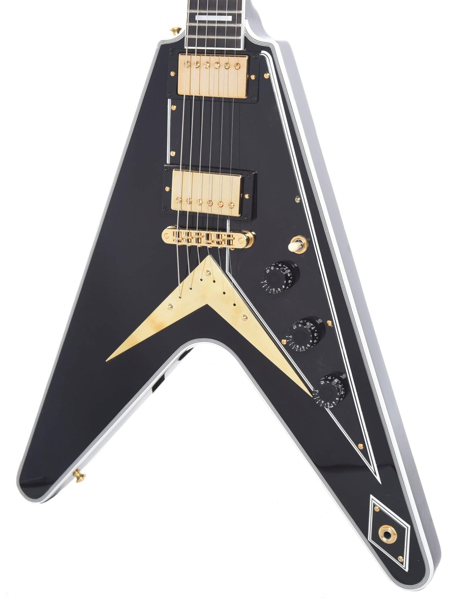 Gibson Flying V Custom w/ Ebony Fingerboard Gloss Electric Guitar, Ebony (GIB-CSFVCEBGH1E) |  GIBSON |  ELECTRIC GUITAR |  Zoso Music