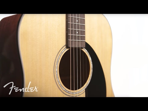 Fender CD-60SCE Dreadnought Left-Handed Acoustic Guitar, Walnut FB, Natural