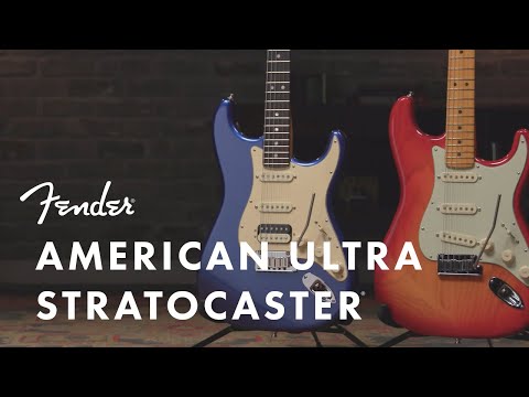 Fender American Ultra HSS Stratocaster Electric Guitar, RW FB, Cobra Blue