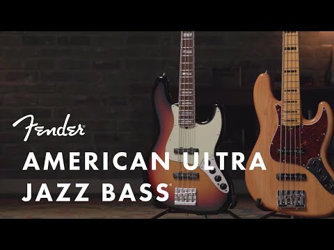 Fender American Ultra 5-String Jazz Bass Guitar, Maple FB, Arctic Pearl