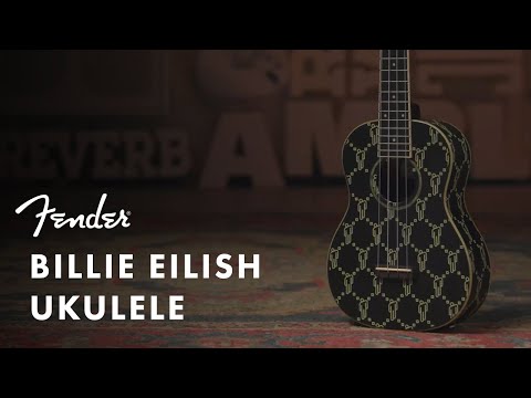 Fender Billie Eilish Signature Concert Ukulele, Walnut FB, Black