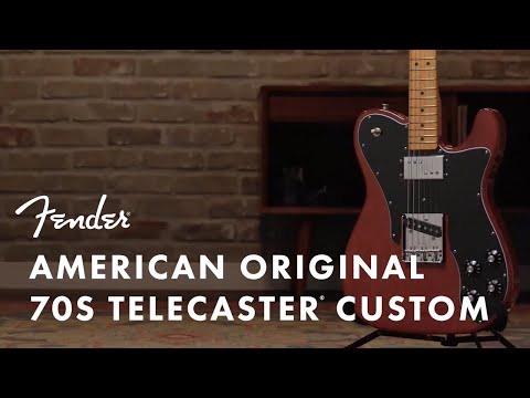 Fender American Original 70s Telecaster Custom Electric Guitar, RW FB, Mocha