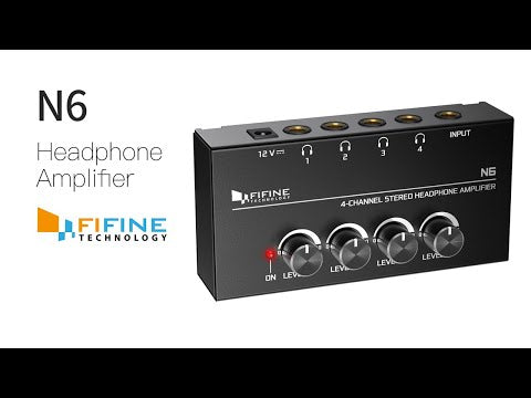FIFINE N5 4 CHANNEL LINE MIXER WITH AC ADAPTOR