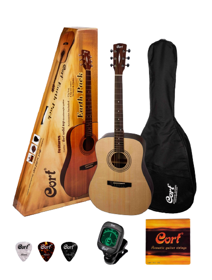 Cort Earth Acoustic Guitar With Pack Open Pore | CORT , Zoso Music