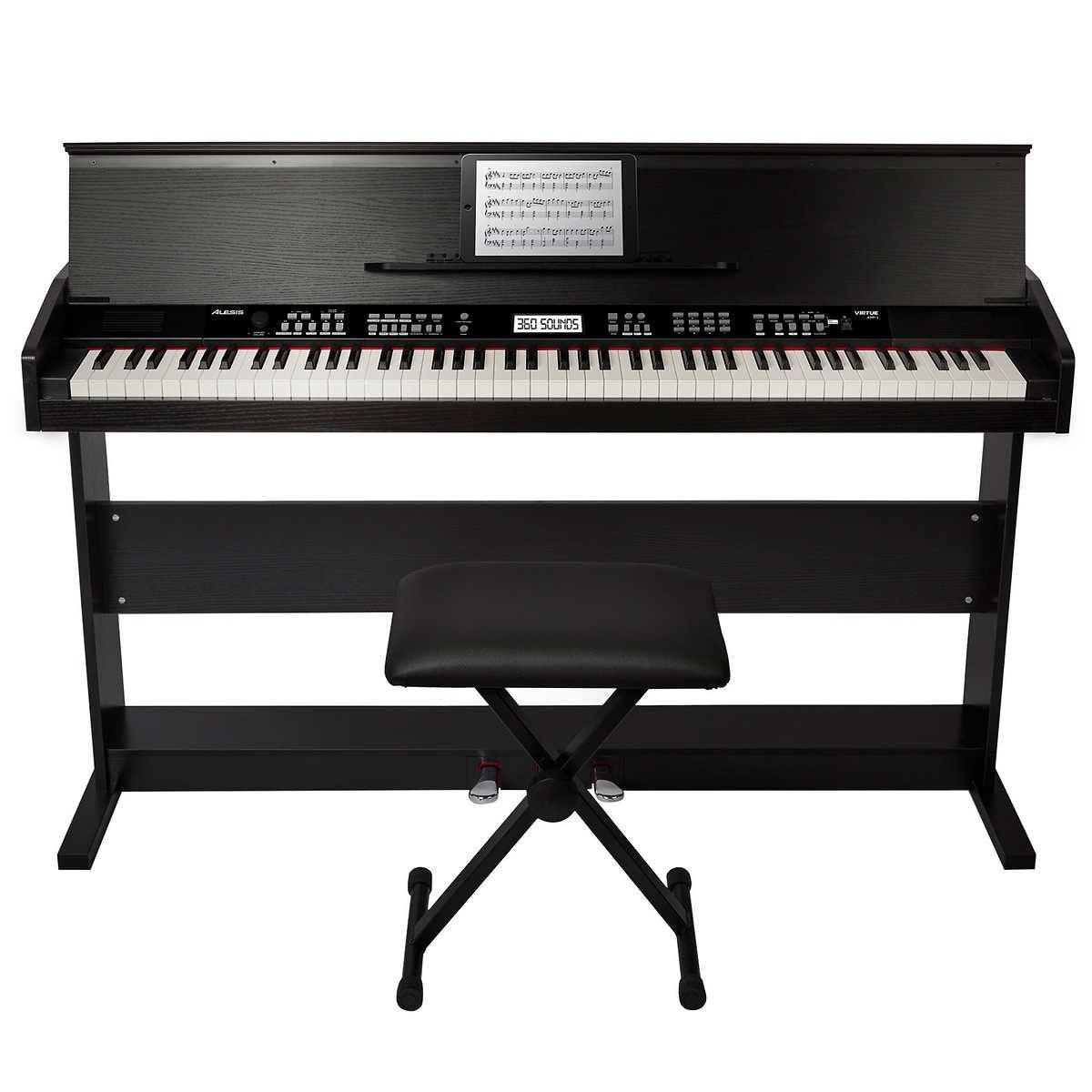 ALESIS VIRTUE 88 KEY DIGITAL PIANO COMES WITH WOOD STAND & BENCH | ALESIS , Zoso Music