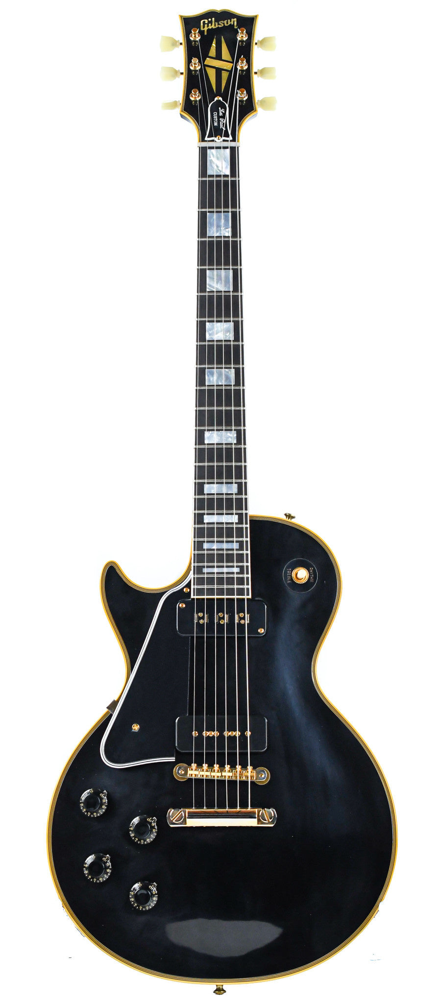 Gibson 1954 Les Paul Custom Staple Pickup Reissue VOS (Left-handed) Electric Guitar, Ebony (LPB54LHVOEBGH1)