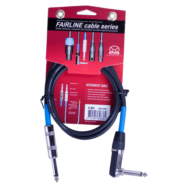 Superlux SFI Instrument Cable/ Guitar Cable, Angle and straight 6.3 mm (1/4") Jacks |  SUPERLUX |  CABLES |  Zoso Music
