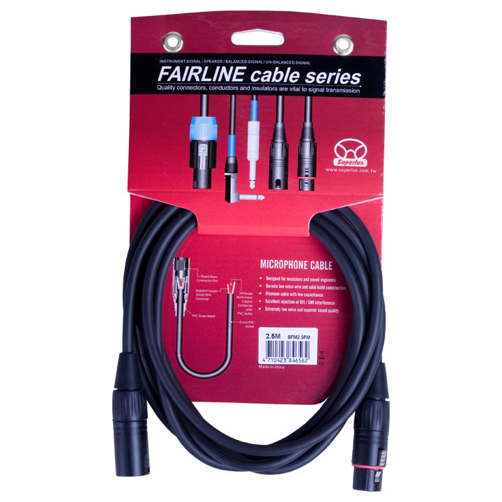 Superlux SFM2.5FM Balance Signal Cable/ XLR-XLR Microphone Cable, 2.5 Metre |  SUPERLUX |  CABLES |  Zoso Music