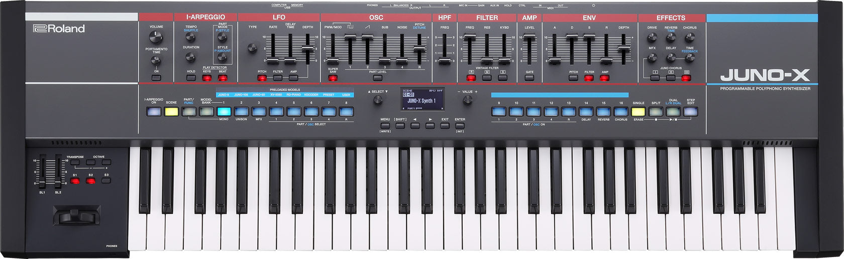 Roland JUNO-X Programmable Polyphonic Synthesizer |  ROLAND |  SYNTHESIZER |  Zoso Music