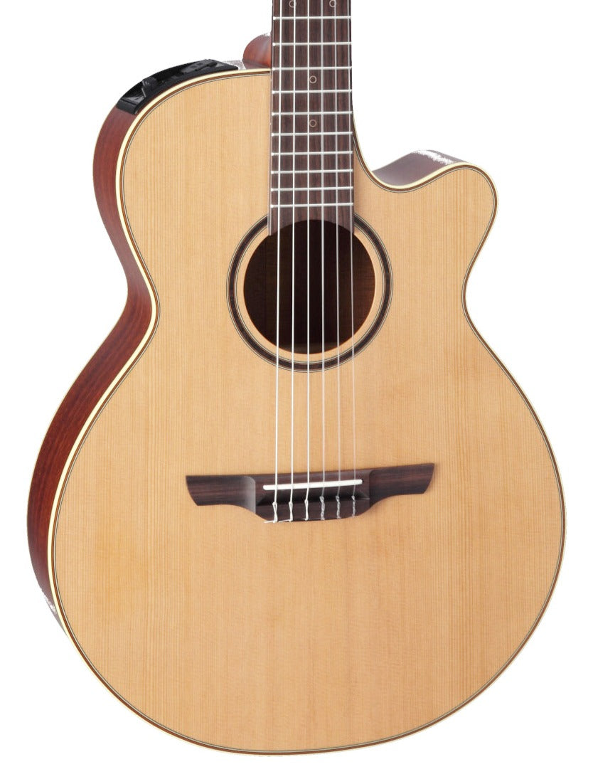 TAKAMINE P3FCN PRO SERIES FCN CUTAWAY NYLON CLASSICAL ACOUSTIC-ELECTRIC SOLID CEDAR TOP GUITAR CT4BII PREAMP HARD CASE