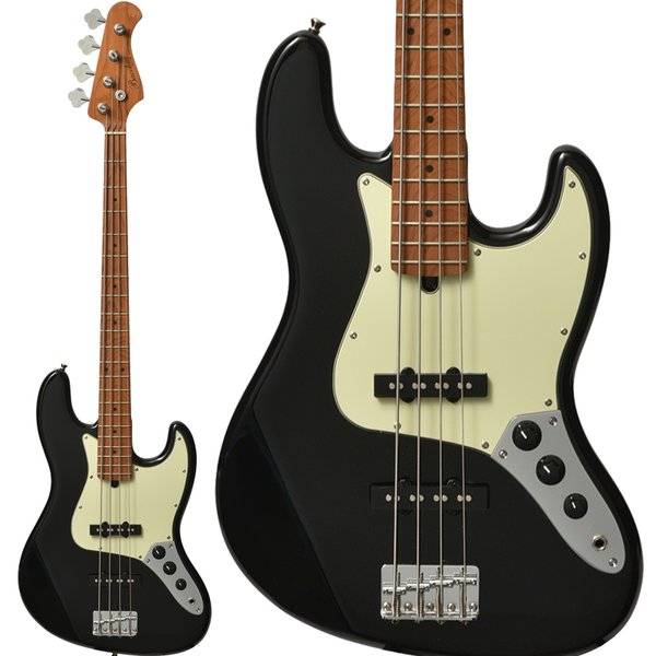 Bacchus Bjb-1-rsm/m-blk Universe Series Roasted Maple Electric Bass, Black With Bag |  BACCHUS |  BASS GUITAR |  Zoso Music