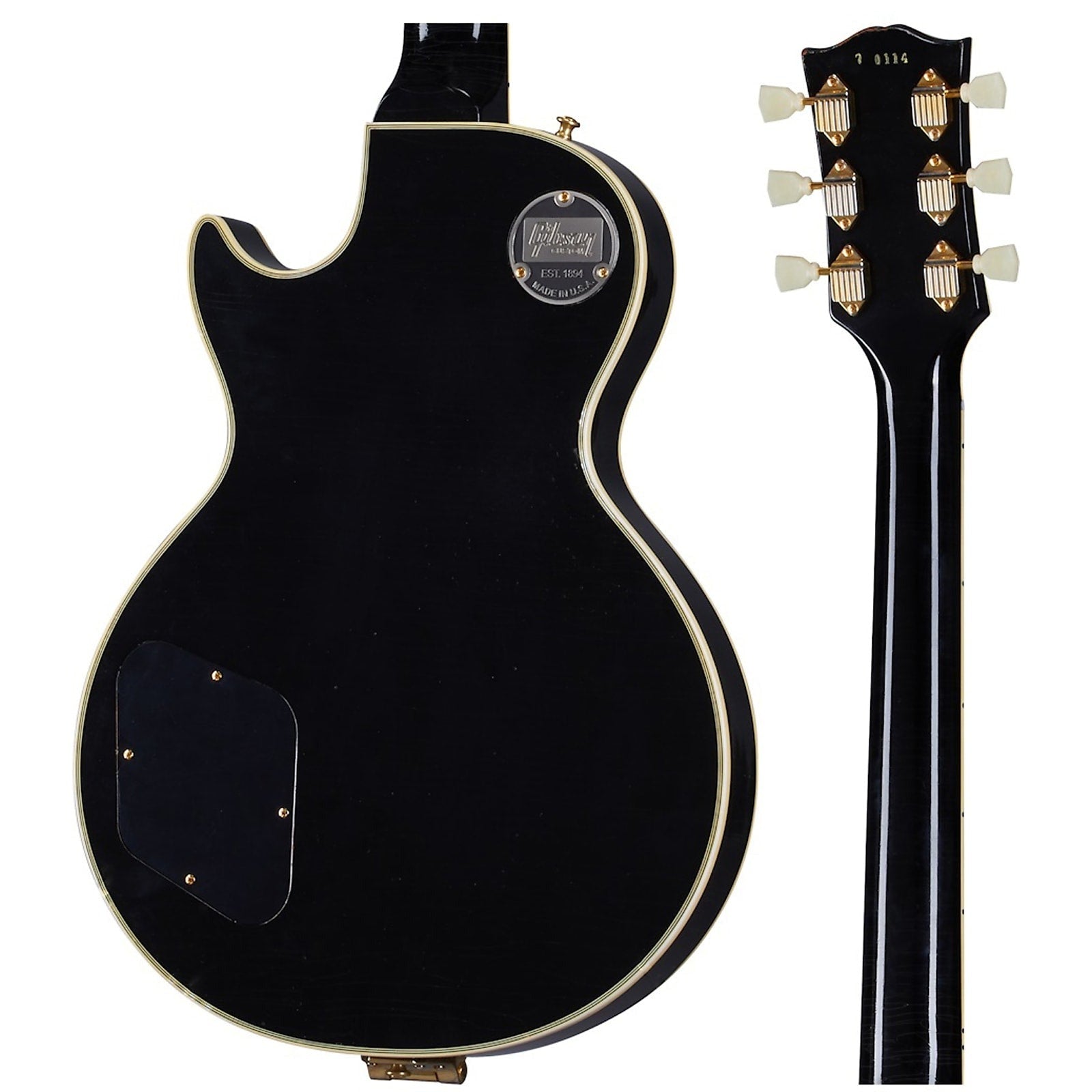 Gibson 1957 Les Paul Custom Reissue 3-Pickup Bigsby Light Aged Electric Guitar, Ebony (LPB357LAEBBG1)