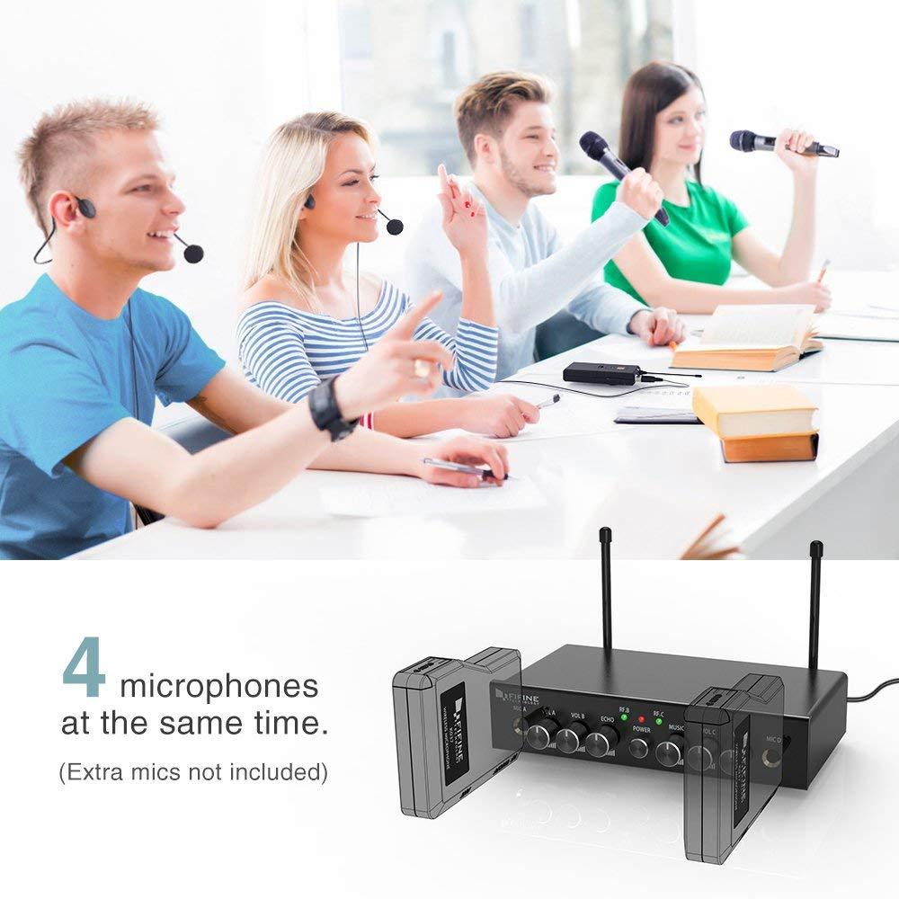 FIFINE K038 WIRELESS MICRPHONE SYSTEM UHF DUAL CHANNEL 2 HEADSET AND 2 LAPEL LAVALIER, FIFINE, WIRELESS MICROPHONE SYSTEM, fifine-microphone-k038, ZOSO MUSIC SDN BHD