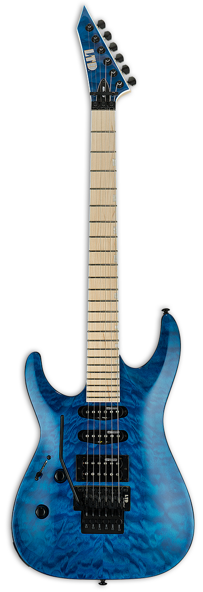 ESP LTD MH-203QM LEFT-HANDED ELECTRIC GUITAR- SEE THRU BLUE (MH203QMSTBLH), ESP LTD, ELECTRIC GUITAR, esp-ltd-electric-guitar-lmh203qmstblh, ZOSO MUSIC SDN BHD