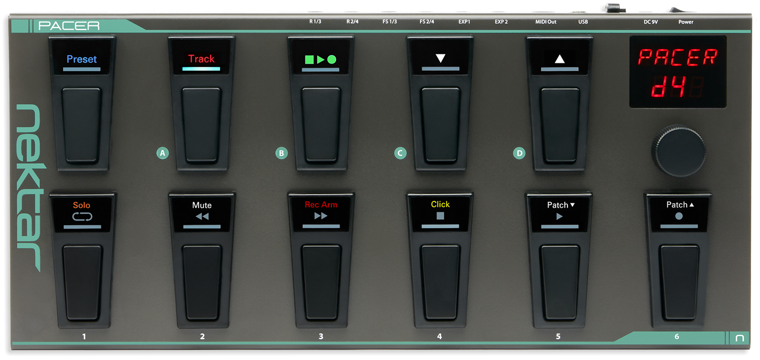 NEKTAR PACER 10 PROGRAMMABLE LED FOOT SWITCHES 4 SWITCHING RELAYS AND CONNECTIONS FOR UP TO 4 EXTERN, NEKTAR, MIDI CONTROLLER, nektar-midi-controller-pacer, ZOSO MUSIC SDN BHD