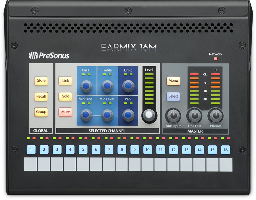 PreSonus EarMix 16M AVB Personal Monitor Mixer