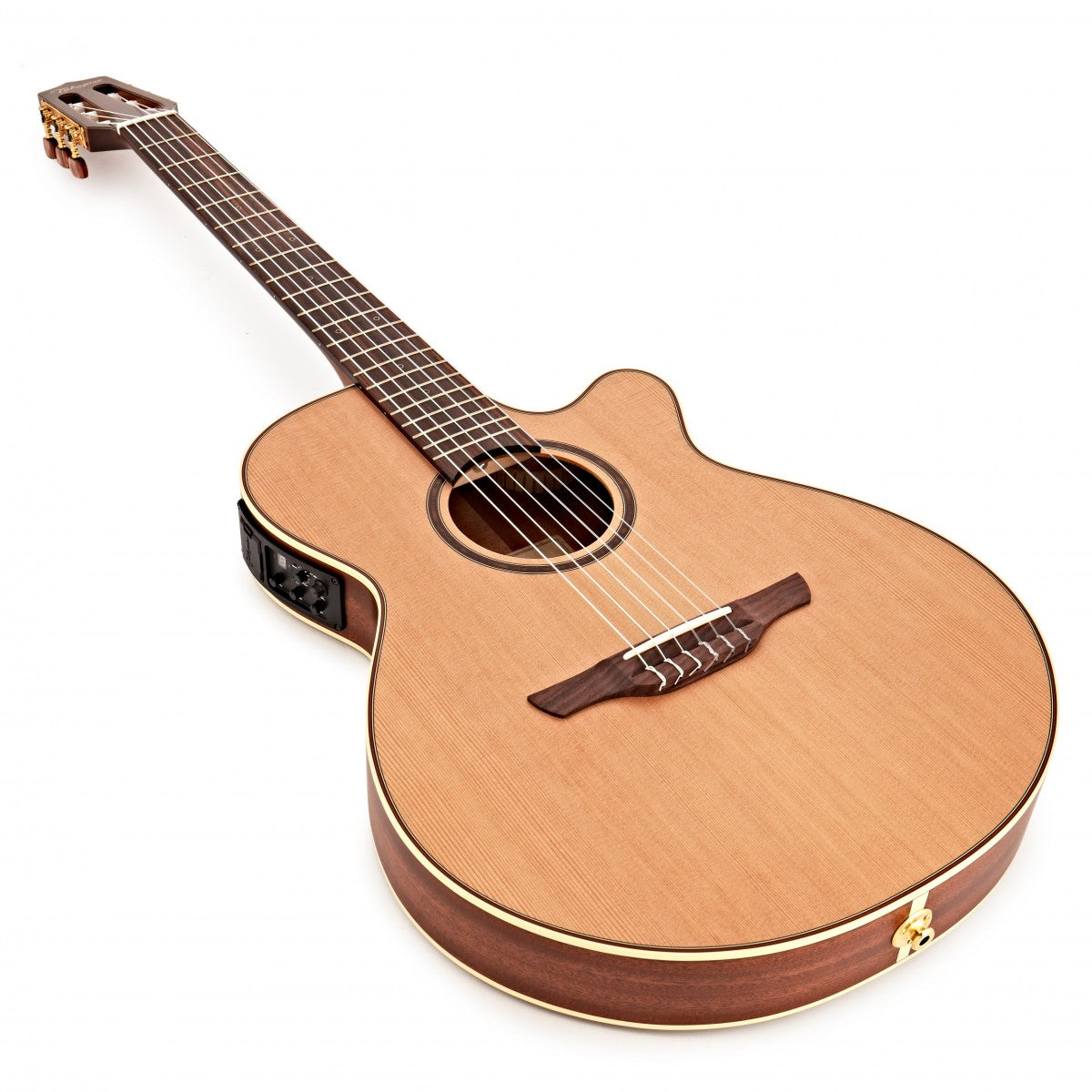 TAKAMINE TSP148NC NS PRO SERIES NYLON THINLINE FX CUTAWAY ACOUSTIC-ELECTRIC GUITAR, CT-3N PREAMP & SEMI-HARD CASE (MADE IN JAPAN) |  TAKAMINE |  ACOUSTIC GUITAR |  Zoso Music