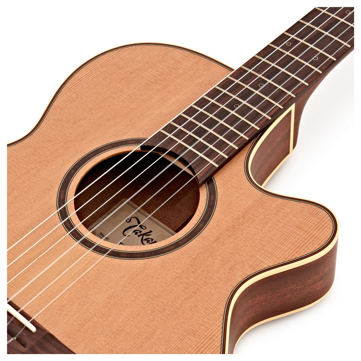 TAKAMINE TSP148NC NS PRO SERIES NYLON THINLINE FX CUTAWAY ACOUSTIC-ELECTRIC GUITAR, CT-3N PREAMP & SEMI-HARD CASE (MADE IN JAPAN)