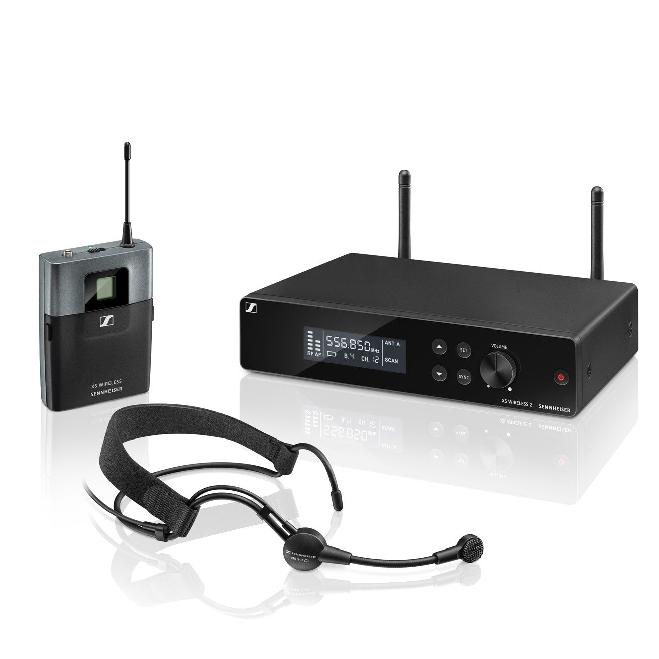 SENNHEISER XSW 2-ME3 WIRELESS HEADWORN MICROPHONE SYSTEM WITH GATOR GM-1W WIRELESS BAG, SENNHEISER, WIRELESS MICROPHONE SYSTEM, sennheiser-wireless-microphone-system-xsw2me3-gm1w, ZOSO MUSIC SDN BHD