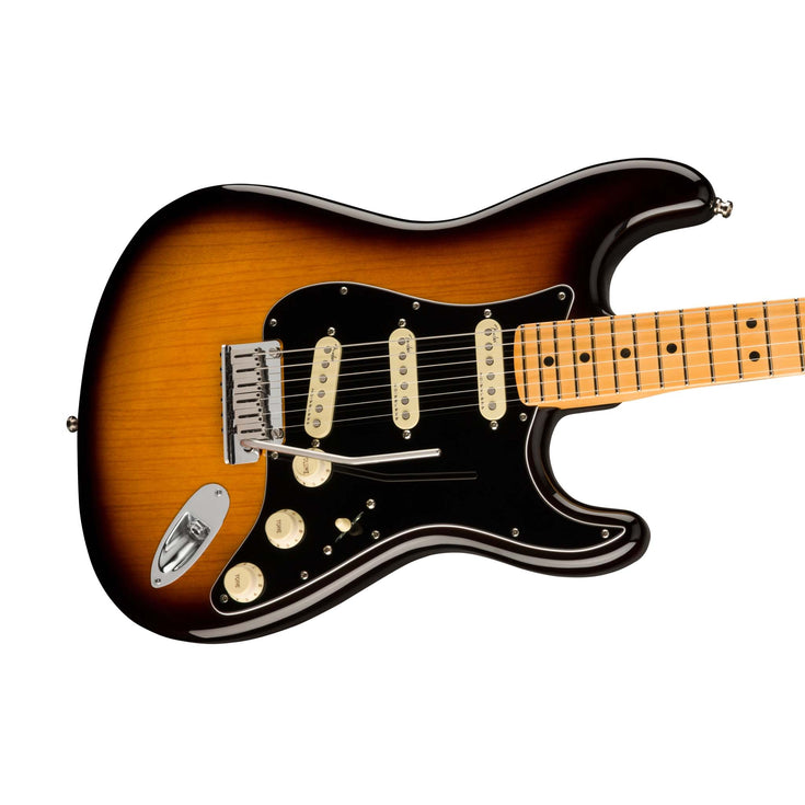 Fender American Ultra Luxe Stratocaster Electric Guitar, Maple FB, 2-Color Sunburst |  FENDER |  ELECTRIC GUITAR |  Zoso Music