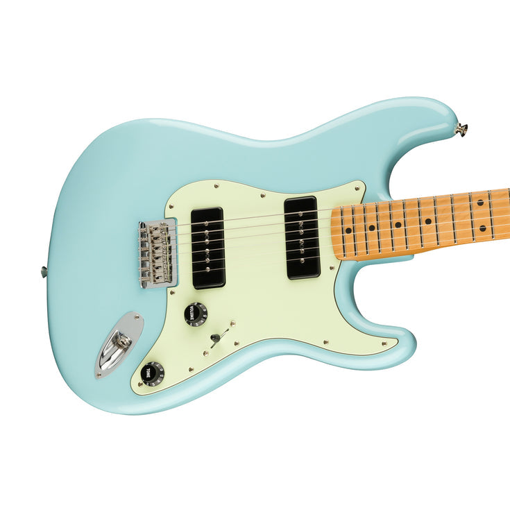 Fender Noventa Stratocaster Electric Guitar, Maple FB, Daphne Blue |  FENDER |  ELECTRIC GUITAR |  Zoso Music